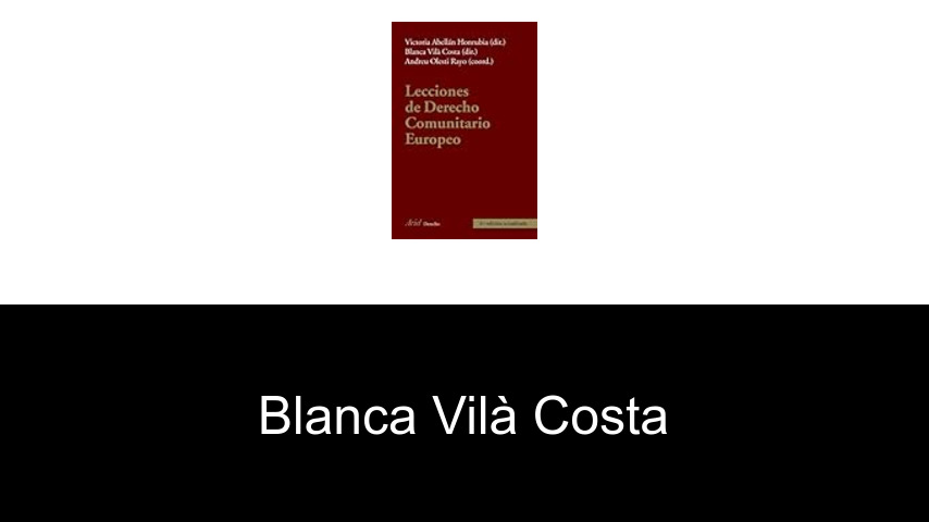 libros de Blanca Vilà Costa