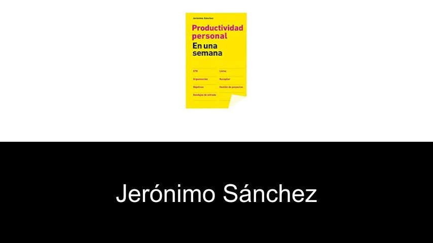 libros de Jerónimo Sánchez