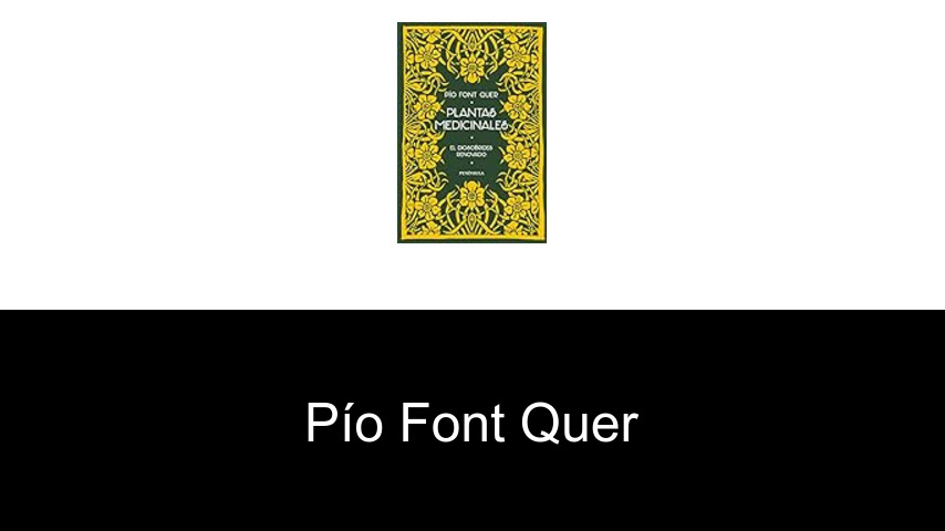 libros de Pío Font Quer