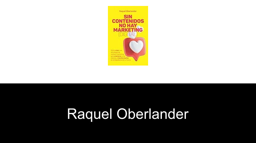 libros de Raquel Oberlander